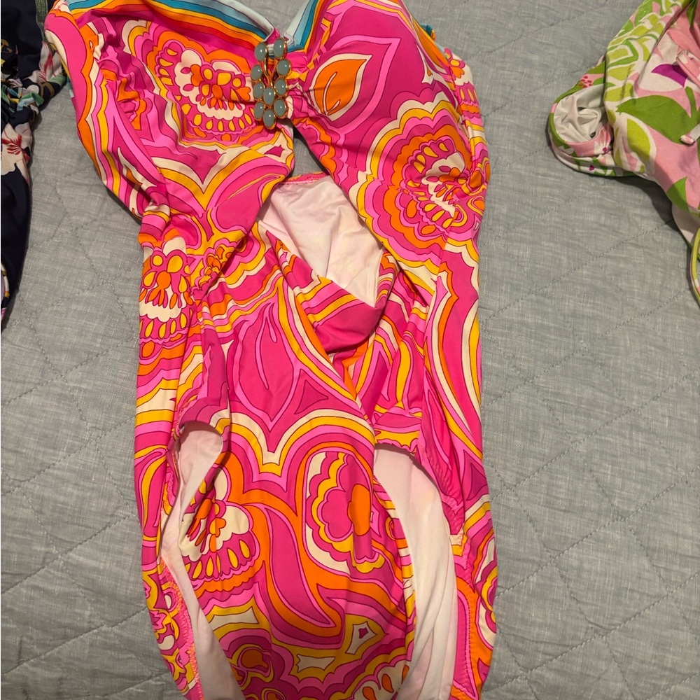 Trina Turk Pink and Orange Swimsuit